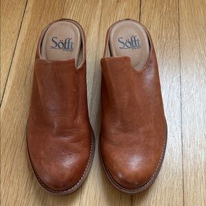 Sofft Brown Leather Mules